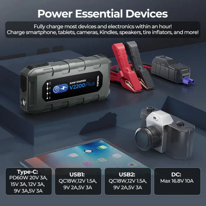 TOPDON V2200Plus Jump Starter & Battery System Checker - J. C. Star Autoworks, Inc.